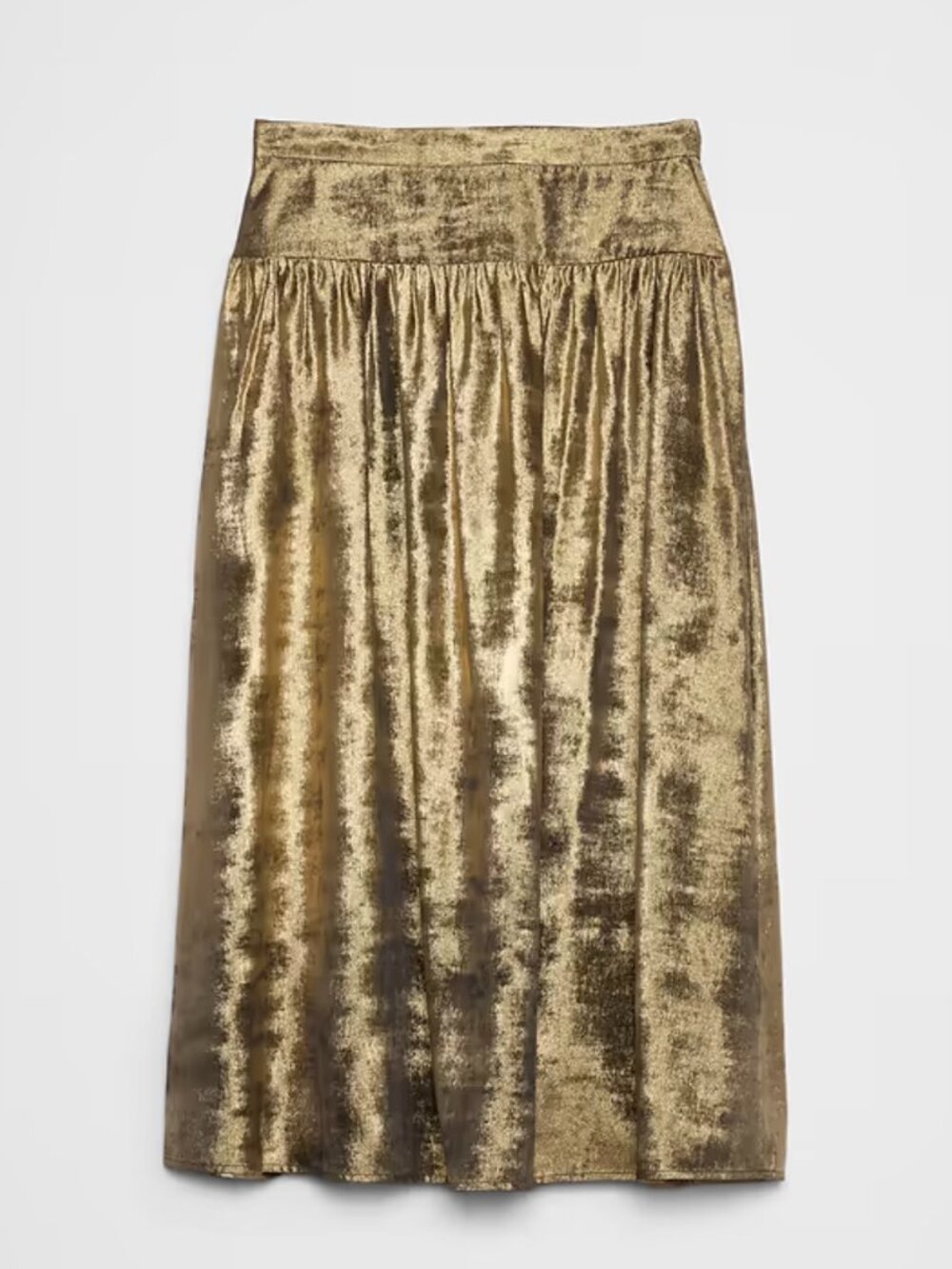 ✨🥂 NWT Banana Republic Metallic Gold Bronze Pleated Midi Skirt Women Size 12 ✨